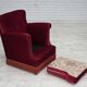 1970s, Danish armchair, furniture velour, ash wood legs.