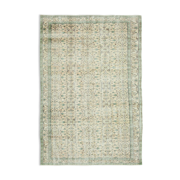 Tapis Beige Unique des années 1970 à la main orientale 177 cm x 267 cm
