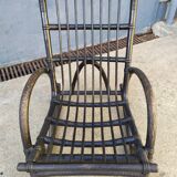 Rocking-chair en rotin noir