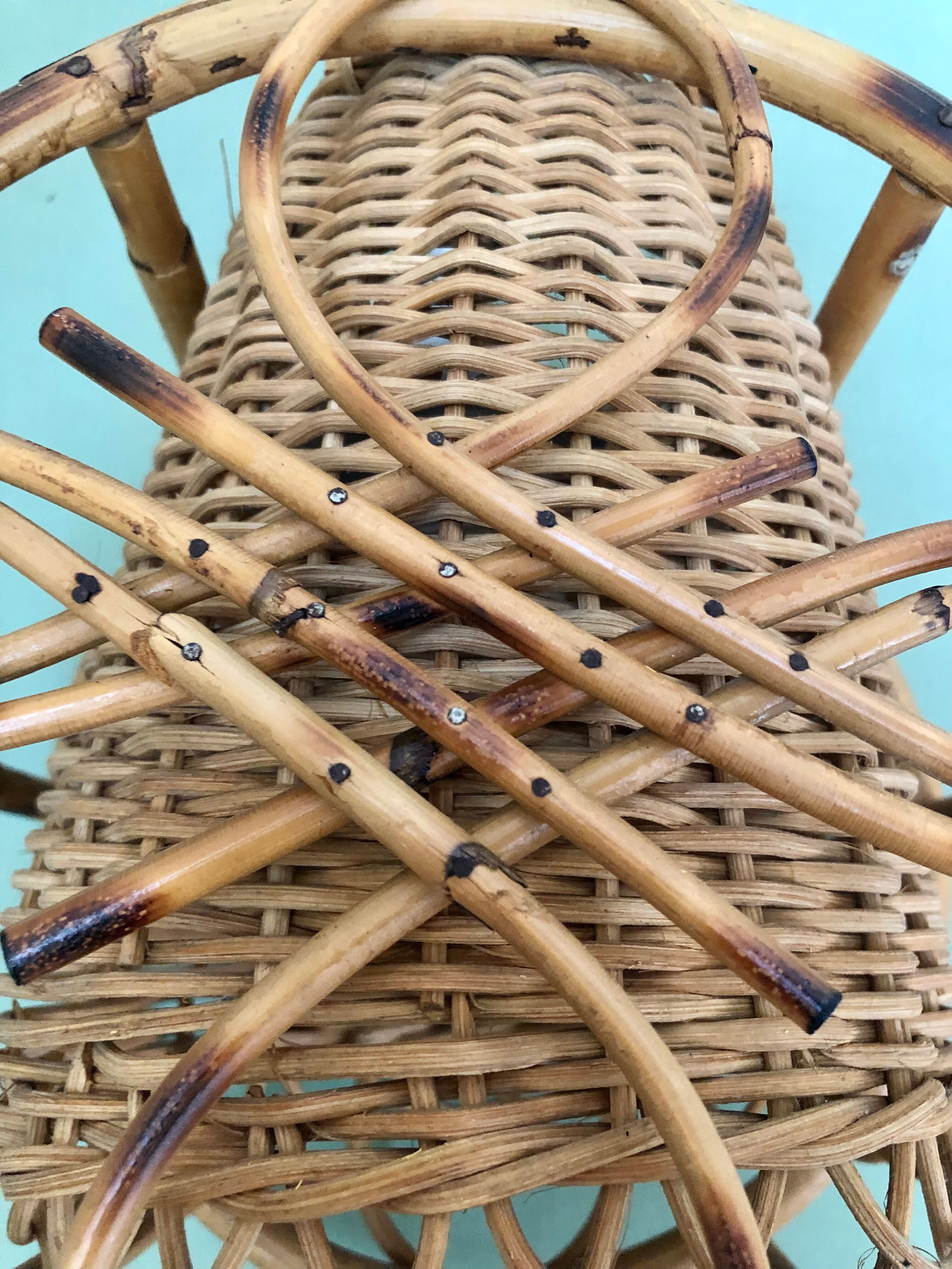 Vintage rattan hanging lamp