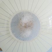 Mid-century wall or ceiling lamp made of glass with a graphic pattern
