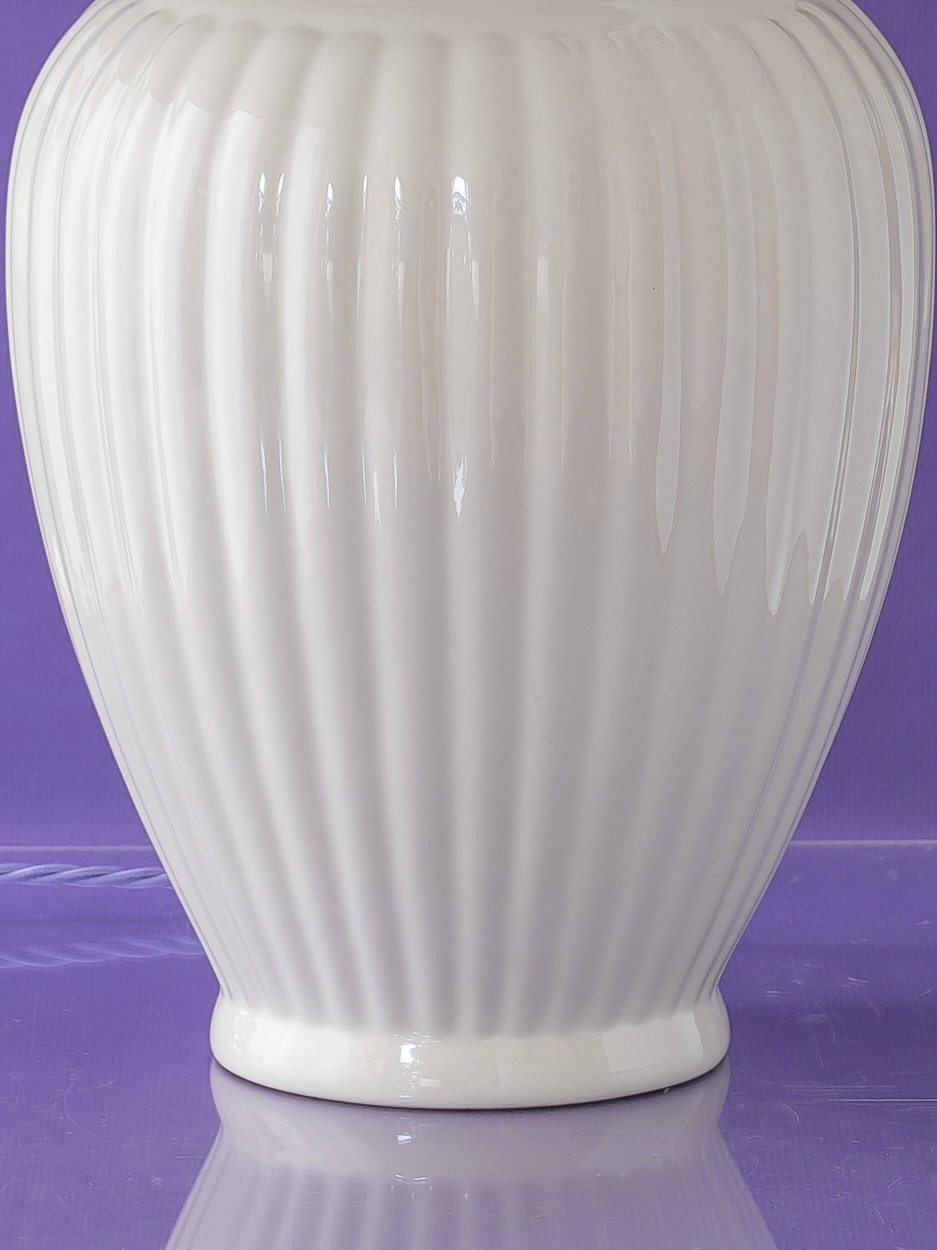 Large floral maximalist table lamp with a Delft ceramic base and new lampshade.