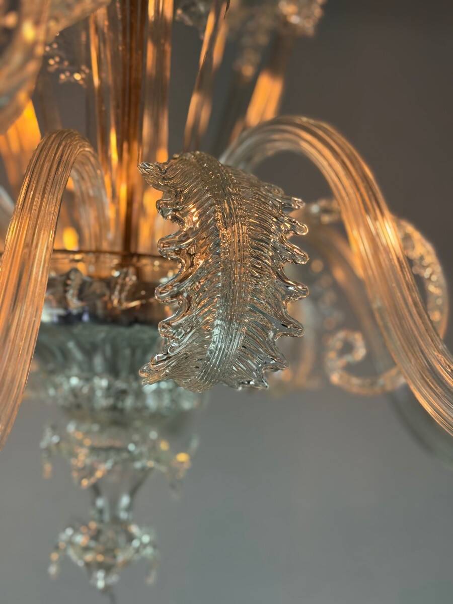 Venetian Murano glass chandelier, 6 light arms, circa 1930