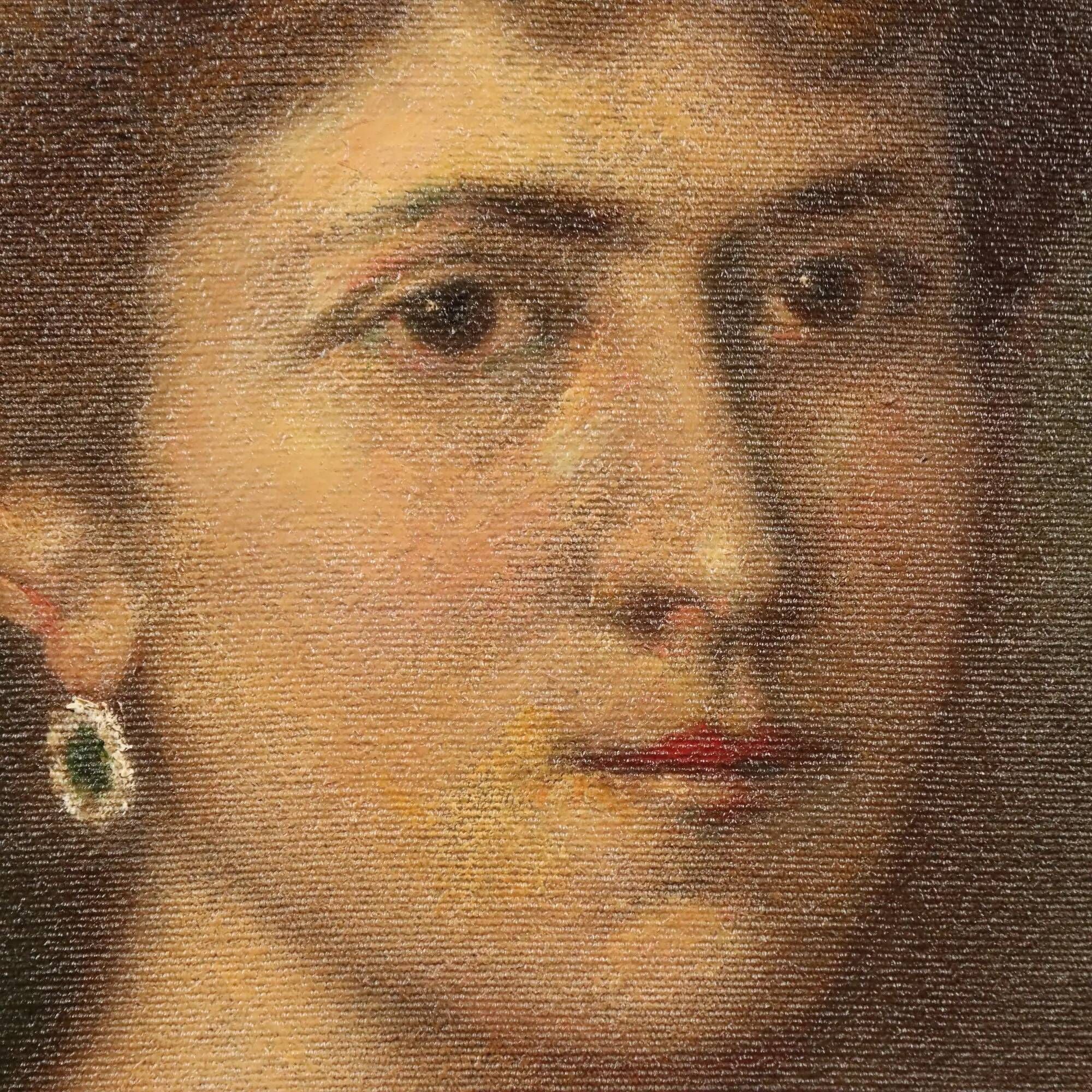 Modern painting, portrait of a young woman, oil on canvas '900