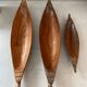Lot de 3 pirogues en bois