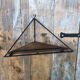 Black wrought iron corner shelf + vintage wooden top
