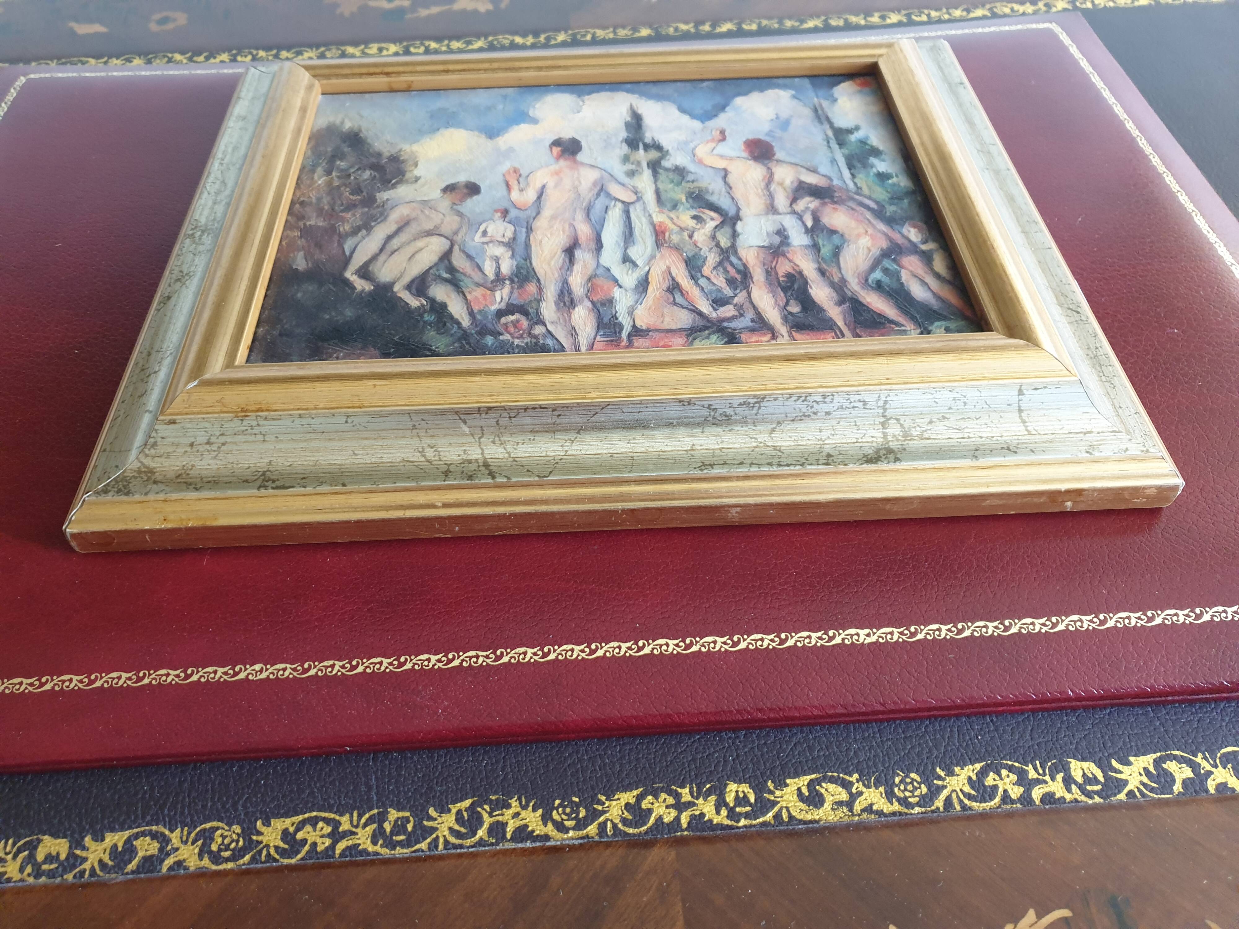 Set of two paintings with identical gold and silver frames