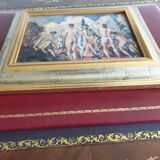 Set of two paintings with identical gold and silver frames
