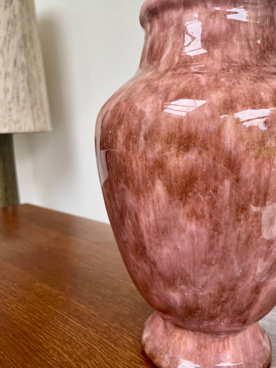Vintage glazed ceramic vase signed Baudin