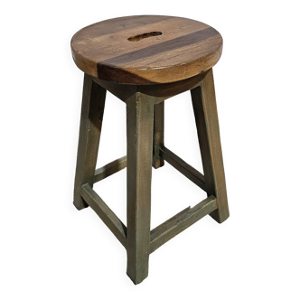 Burmese teak workshop stool