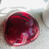 Cendrier verre de Murano rouge flamboyant