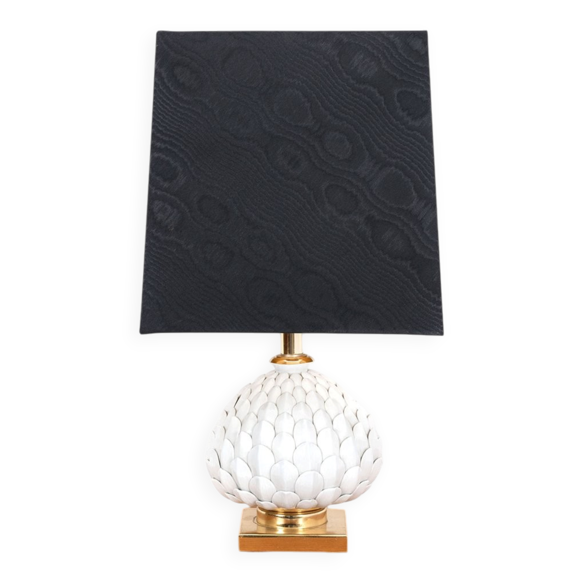Lampe de table en laiton et porcelaine