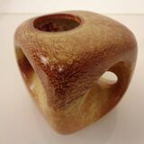 Italian ceramic cube vase by Roberto Rigon for Bertoncello, 1960s.