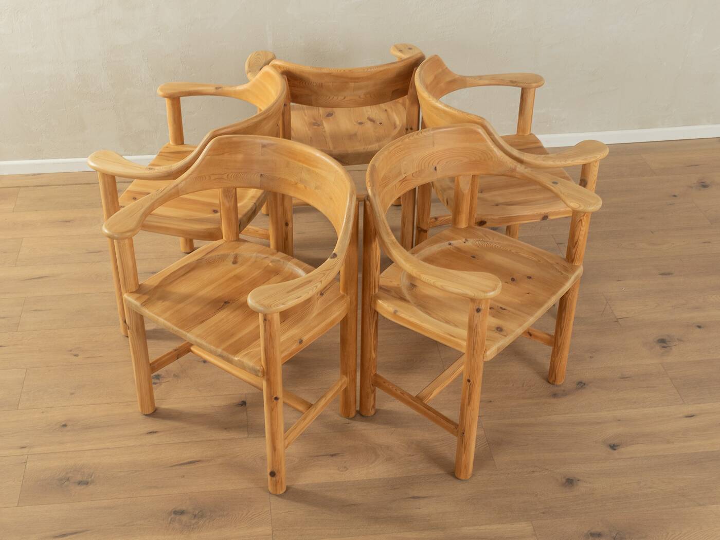 5x Rainer Daumiller Chairs, Solid Pine