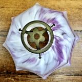 Old opal glass lampshade with up and down movement