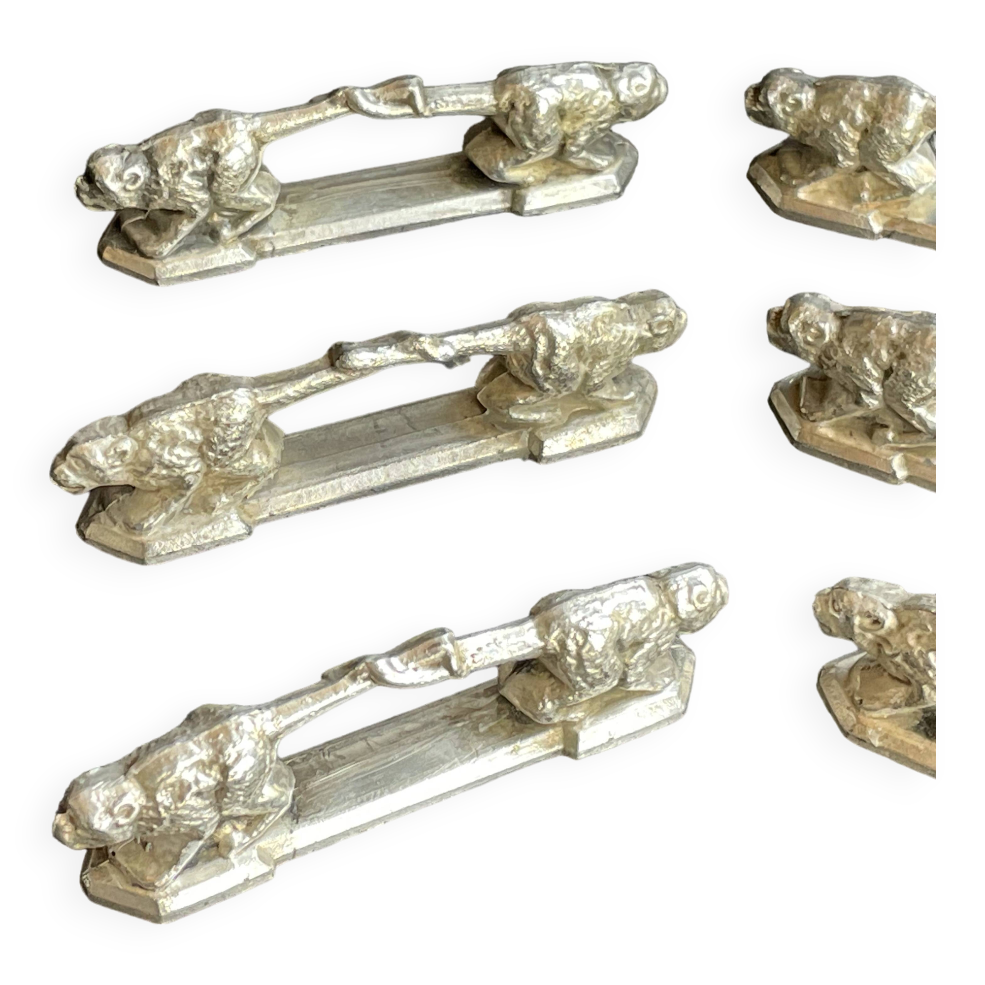 6 zoomorphic knife holders - Orfèvrerie REX