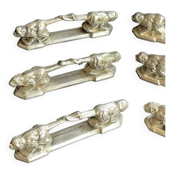 6 porte-couteaux zoomorphes - Orfèvrerie REX