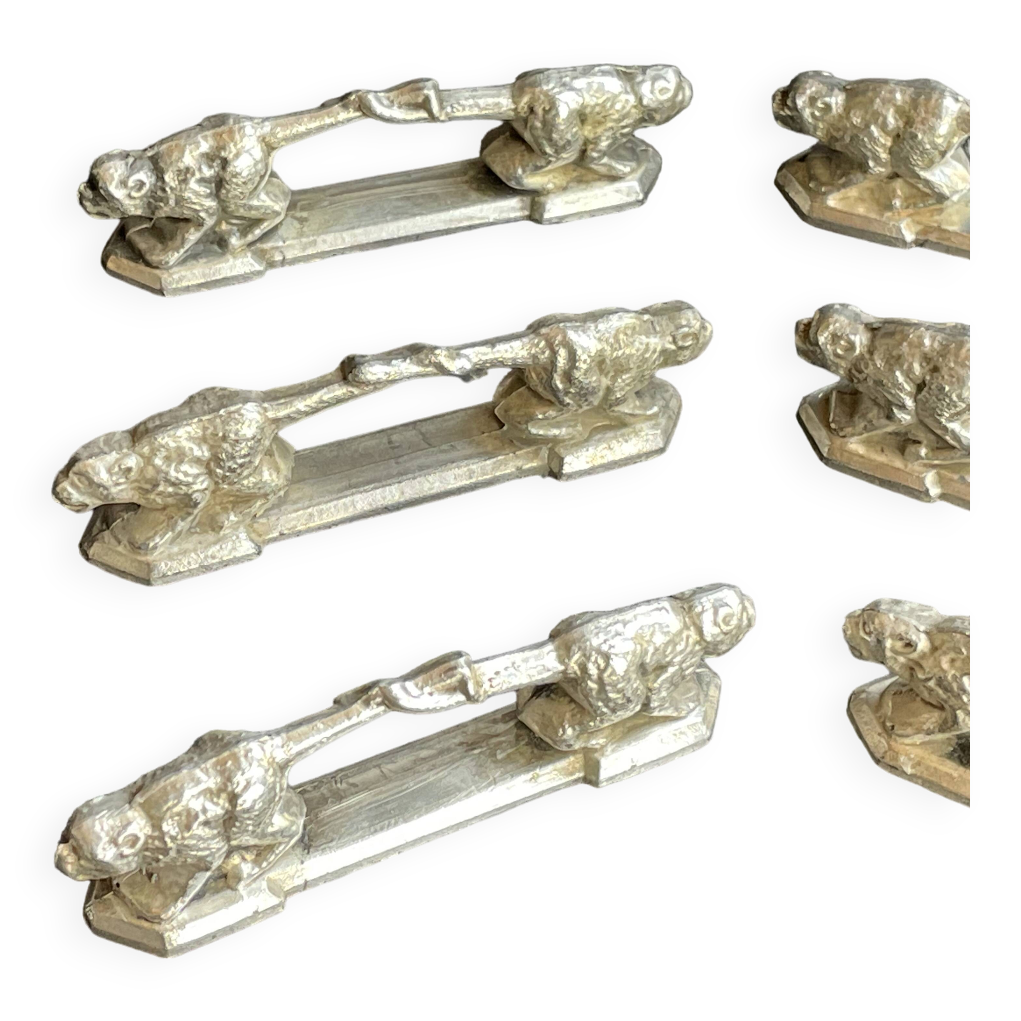 6 porte-couteaux zoomorphes - Orfèvrerie REX