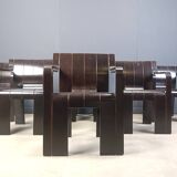 Set of 6 Vintage Strip Dining Chairs by Gijs Bakker for Castelijn, 1970s