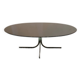 Vintage oval table in black lacquered wood