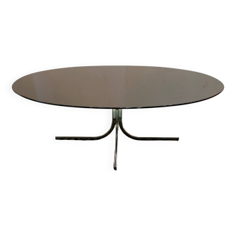 Vintage oval table in black lacquered wood