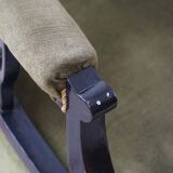 Victorian English decorative chair, velvet and wood, late 19th century.