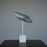 Abstract Organic Sculpture in polished Grey Stone, 1980s