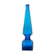 large blue glass obelisk-shaped bottle or vase