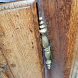Old low buffet, 19th in rustic solid oak, carved and molded