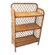 Rattan cross-braced bookcase shelf
