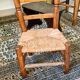 Chaise enfant campagnarde paillée