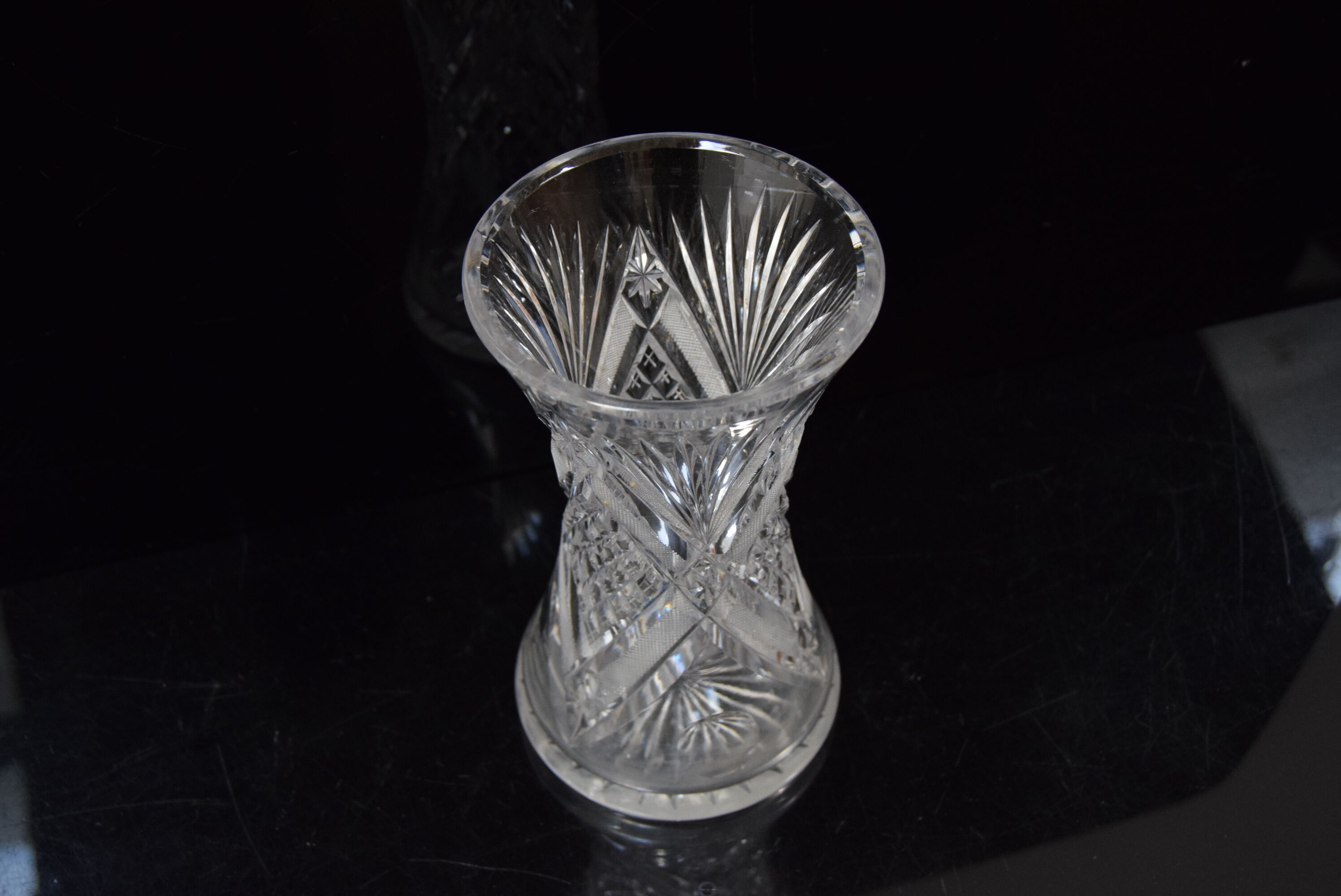 Vase Crystal Glass,Bohemia in the 1960's