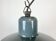 Industrial grey enamel pendant lamp from siemens, 1950s