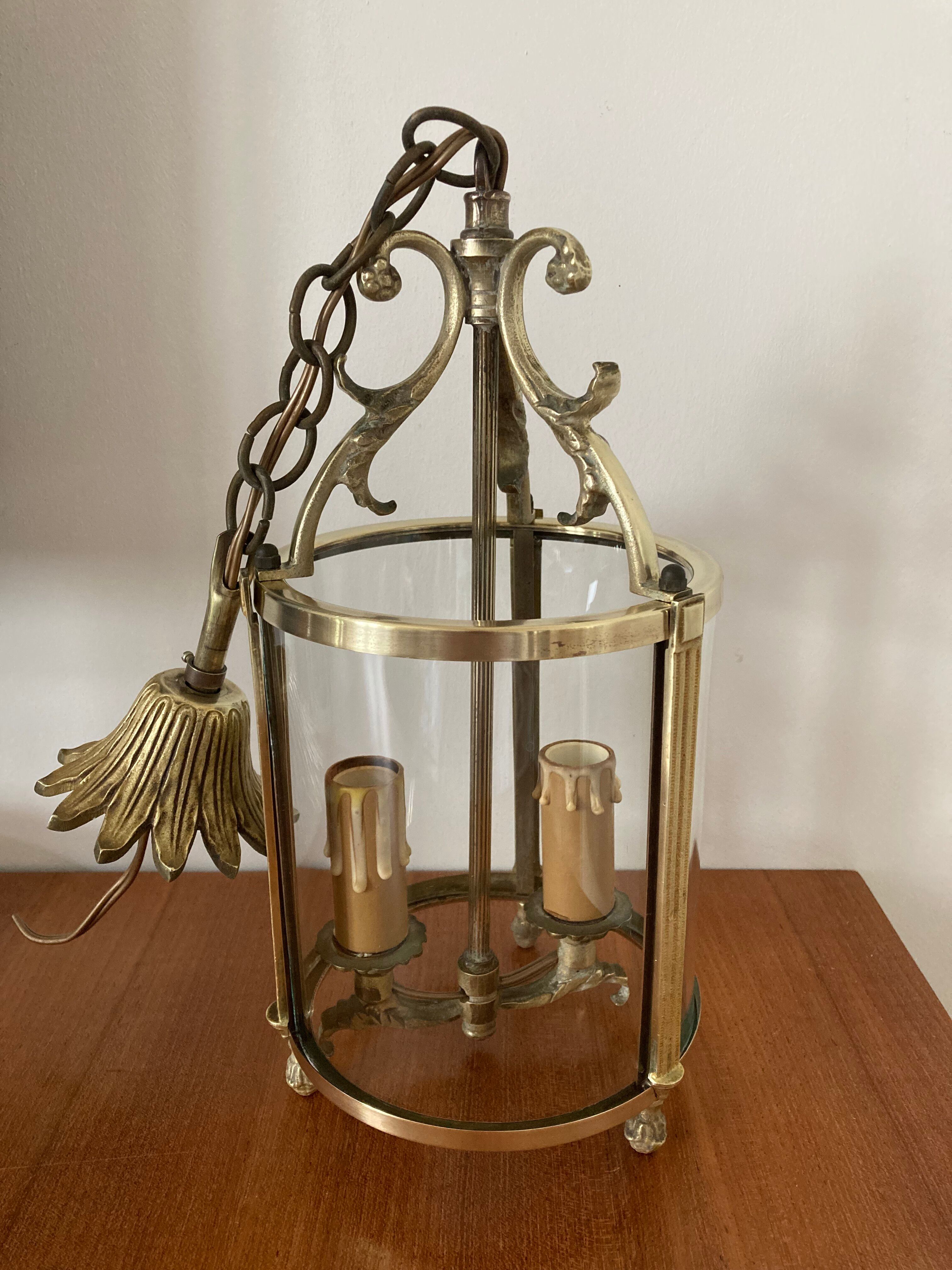 Vestibule lantern, gilded bronze, Louis XVI style
