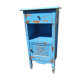 Table de chevet ancienne avec 1 tiroir et 1 porte peinte en bleu lavande