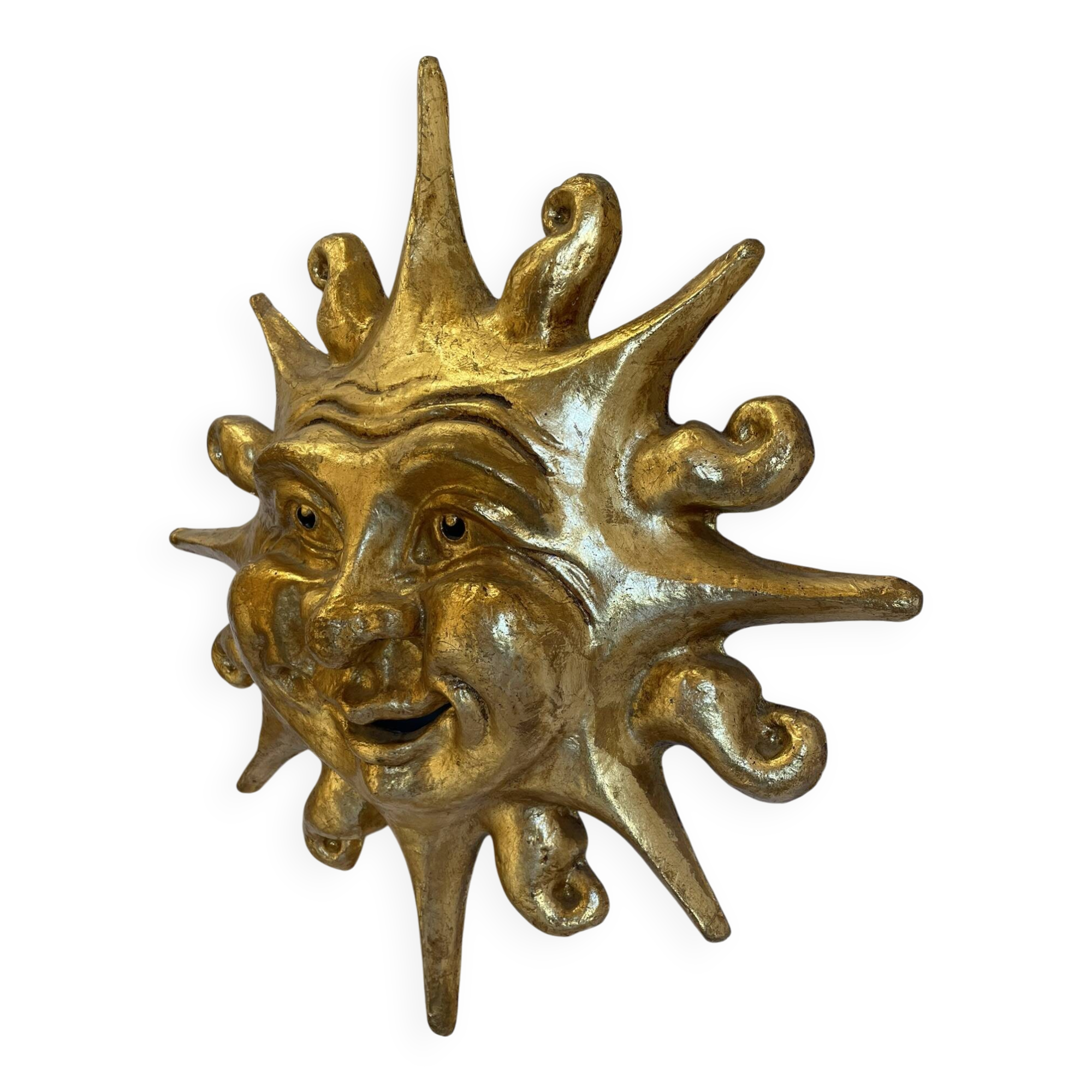 Large sculpted and gilded sun wall art - Artisanal craftsmanship / La Venexiana Venice