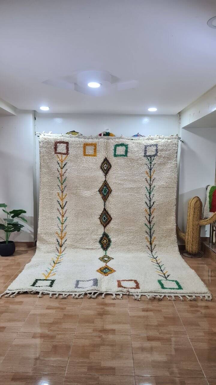 Handmade Moroccan Berber Rug - Geometric Patterns and Colorful Details 300x200 cm