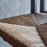 Set of 4 brutalist straw chairs