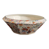 Vintage French large serving bowl from Le Tallec, Limoges, with colourful floral decoration