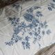 Small vintage quilt with toile de Jouy pattern