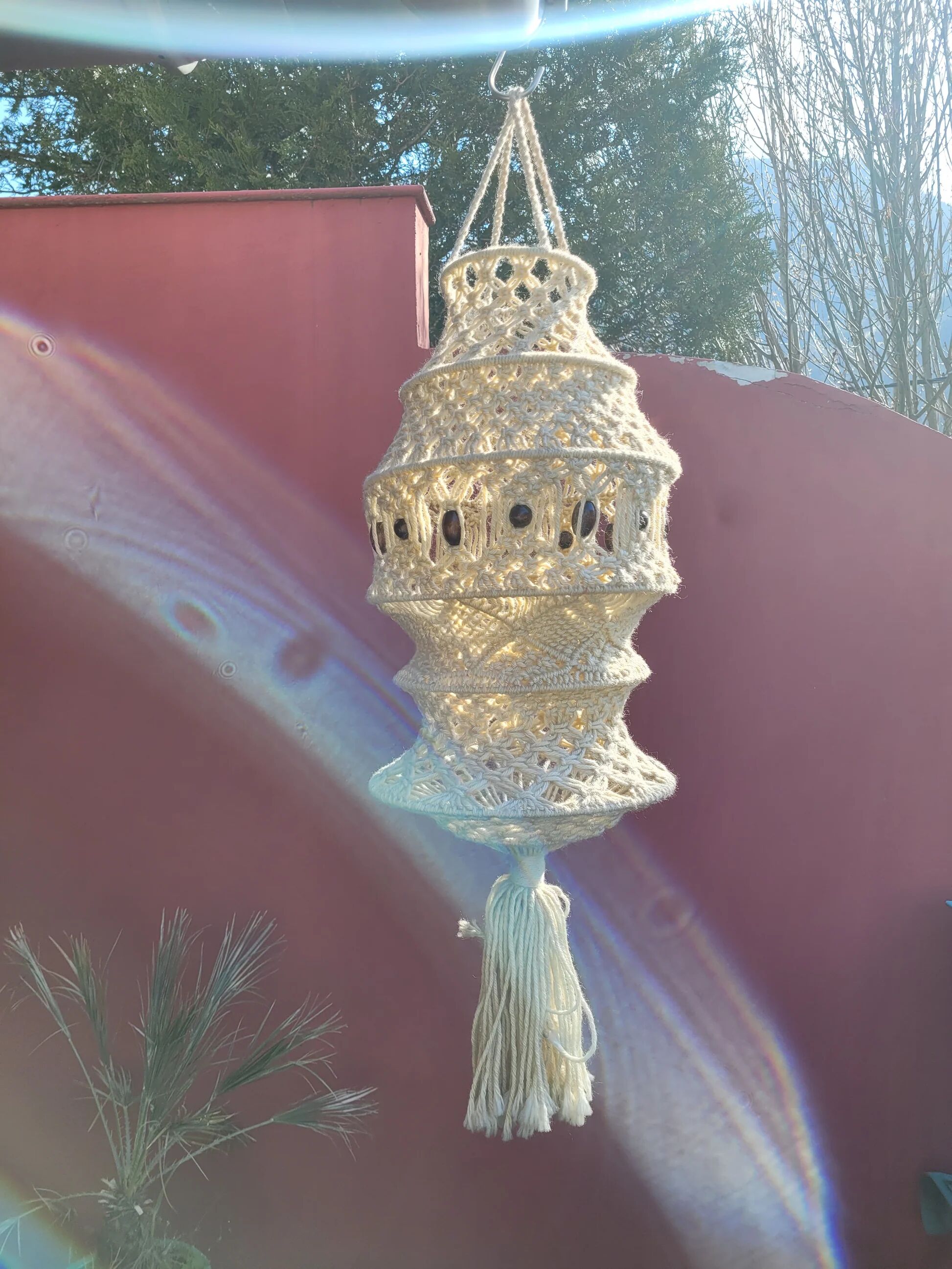 Vintage macramé suspension