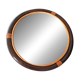 Miroir rond en bambou des années 1970