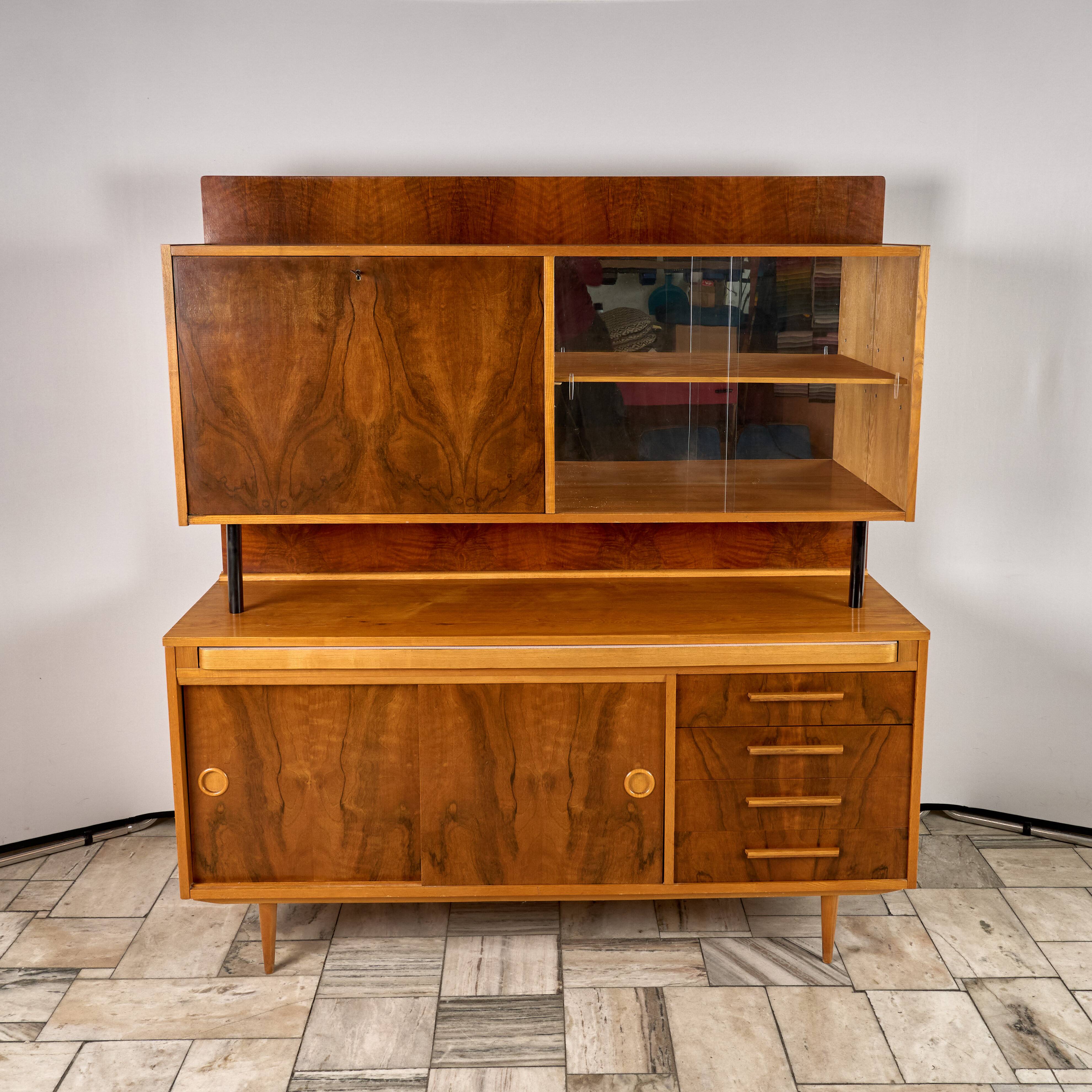 Vintage Credenza with pull-out table, 1960s, Czechoslovakia