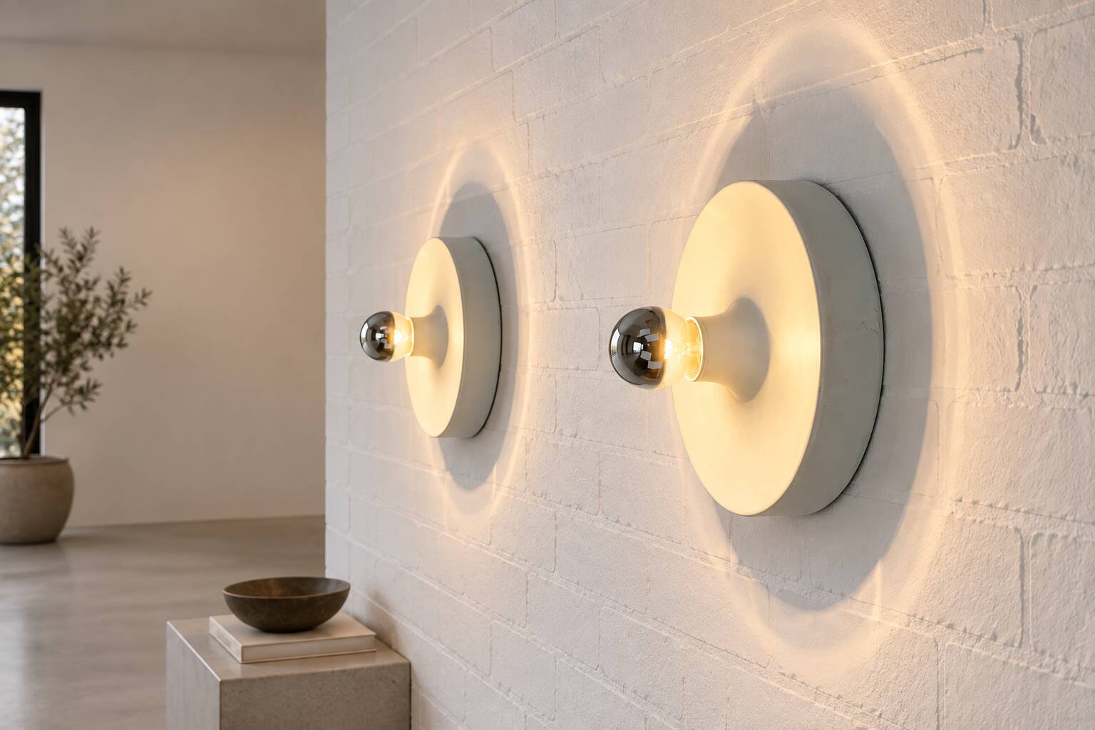 Pair of wall lights selected by Charlotte Perriand, Germany 1960
