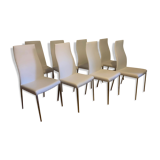 Set of 8 chairs design Cattelan leather and chrome