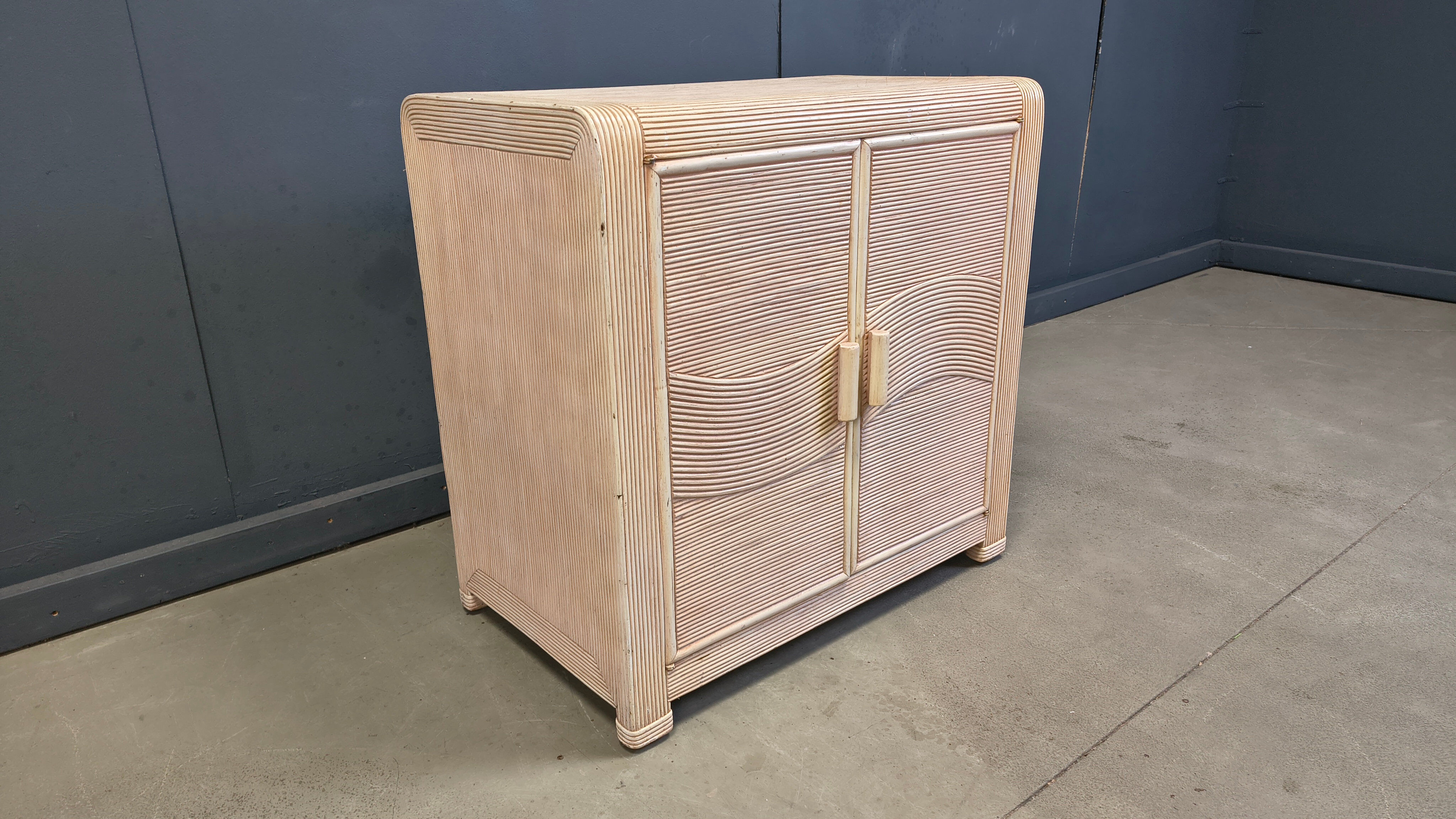 Vintage pencil reed cabinet, 1970s