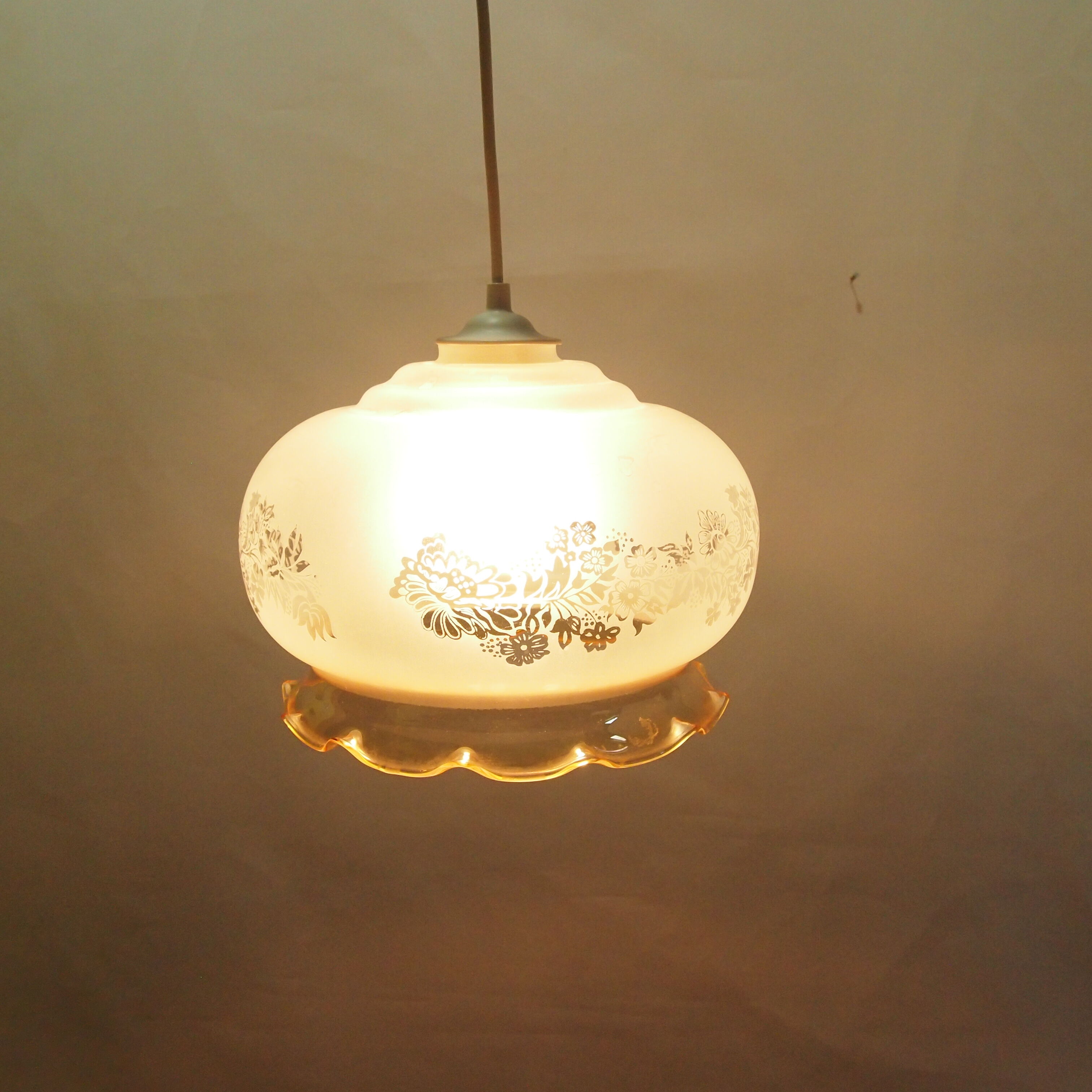 Vintage glass hanging lamp