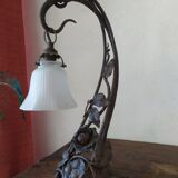 Art Nouveau wrought iron lamp