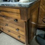 Empire period walnut chest of drawers