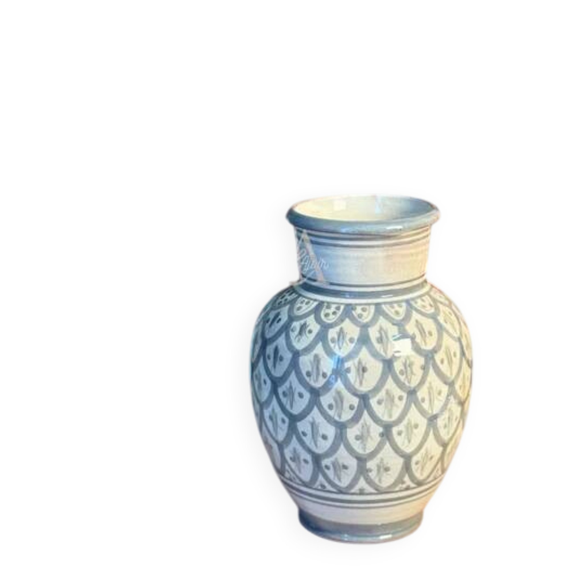 Artisanal vase bulging Kasbah Tazarine Grey
